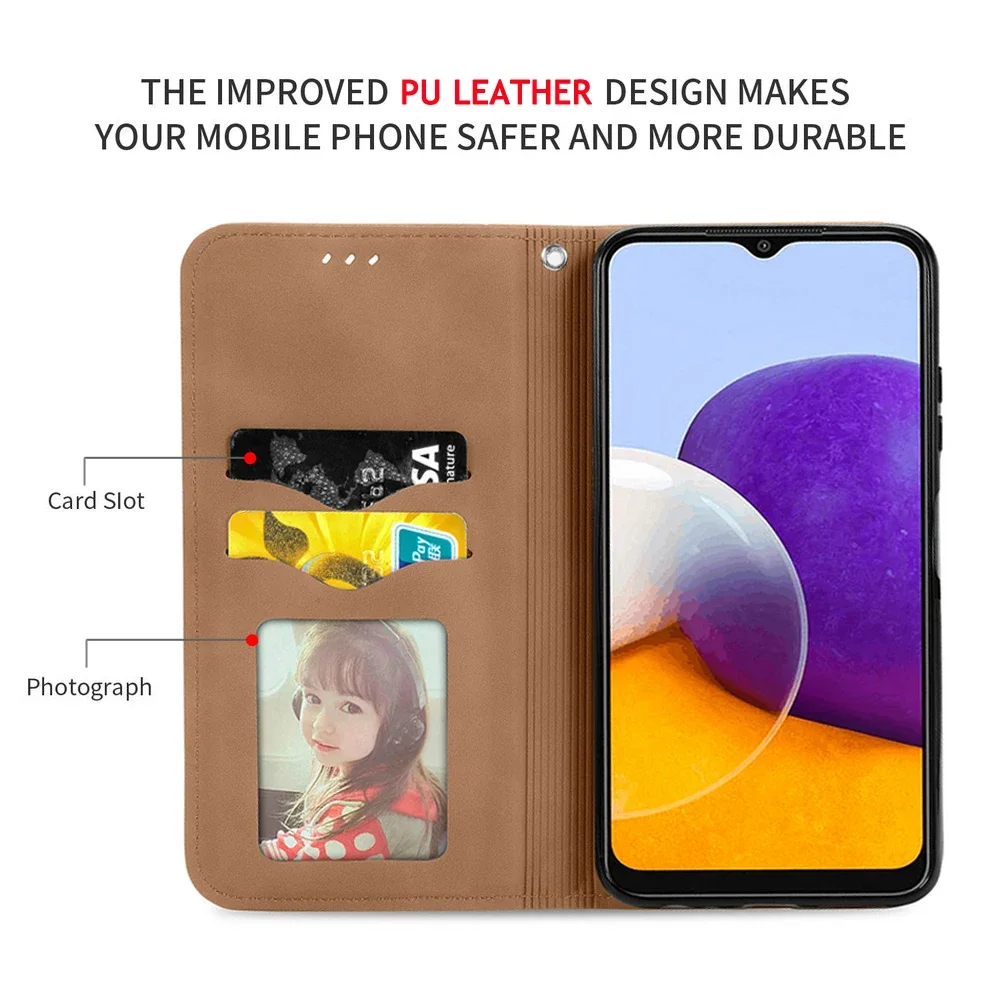 Premium Magnetic Leather Flip Case - Smooth Book Style Phone Cover