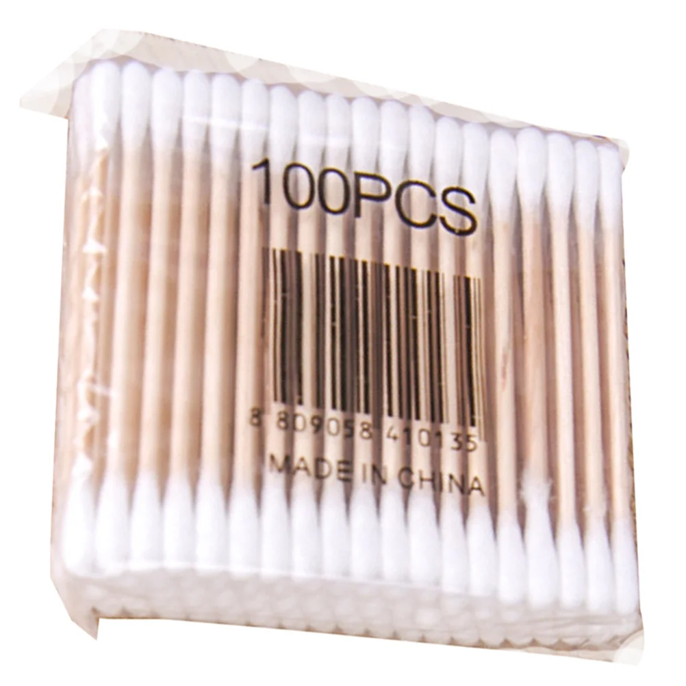

500pcs Cotton Swabs Double Round Tips Cotton Buds Multipurpose Swabs for Makeup Ear Clean Tools White