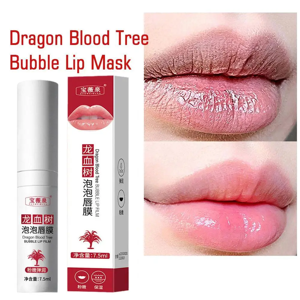 Dragon Blood Tree Bubble Lip Mask Bubble Gentle Exfoliation Polish Lip Scrub Moisturize Care Natural Lipstick Lip Lip Tende Q6T4