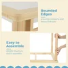 Multifunctional Sensory Table with 2 Chairs & Paper Roll, Wooden Sand and Water Activity Table with  Foldable Storage Bins 5