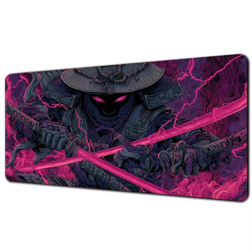 Cyberart Style Fantasy Samurai Design TCG Playmat Magic Card Battle Mat 35X60CM Tapete Magic Mat Non-Slip Durable Stitched Edge - 2