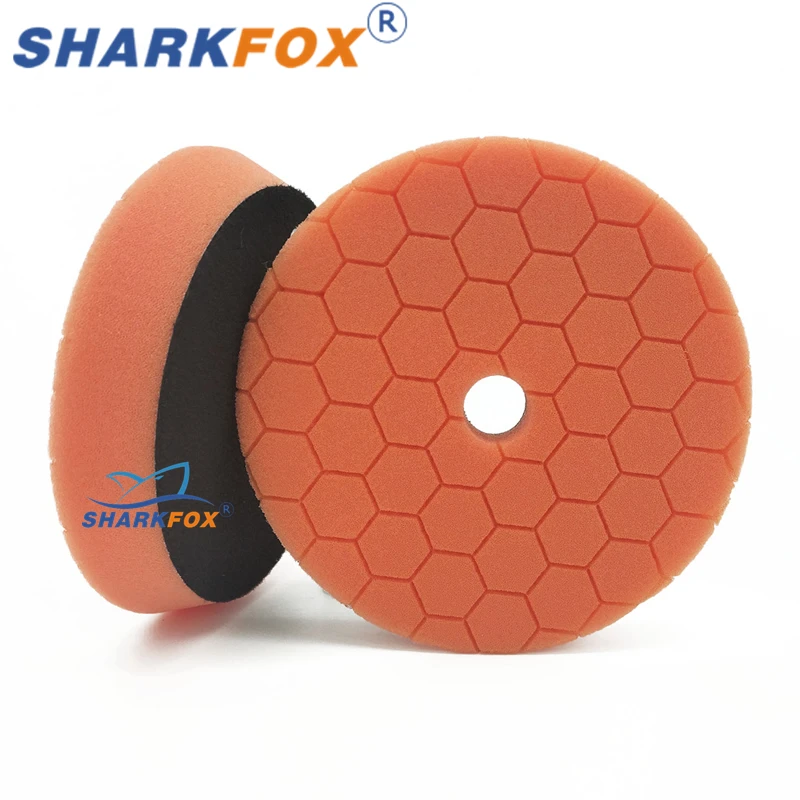 Sharkfox 5"(125mm)/6"(150mm) Hex-Logic Car Sponge Polishing Buffing Pads For DA/RO/GA Auto Buffer Polisher 6