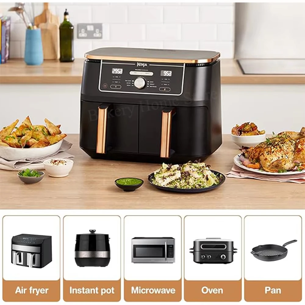 Rectangular Air Fryer Baking Paper for Ninja AF300EU AF400EU Non-stick Disposable Paper Liners Dual Zone Air Fryer Accessories