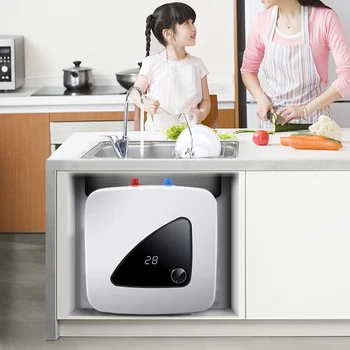 1500W 8L Electric Instant Hot Water Heater Storage Bathroom Shower Kitchen Home Set Thermostat Safe Intelligent 2