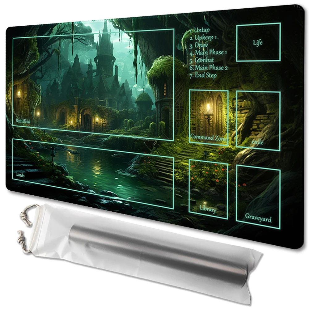 

Enchanted Glade - Board Game TCG Playmat Table Mat Game Size 60X35 CM Mousepad Compatible for MTG CCG