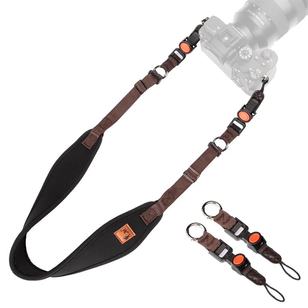 leren camera sling bruin croco - verstelbaar