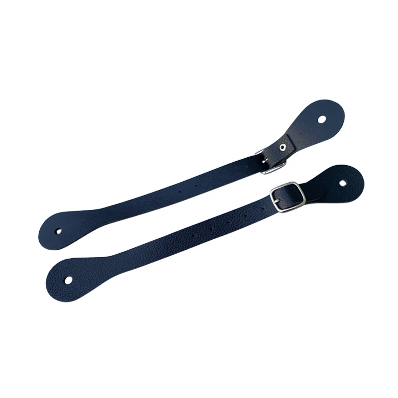 British Style Black Cow Leather Spur Strap Western Style High Imitation Genuine Leather Horse Accessories Equestrian Spurs Strap