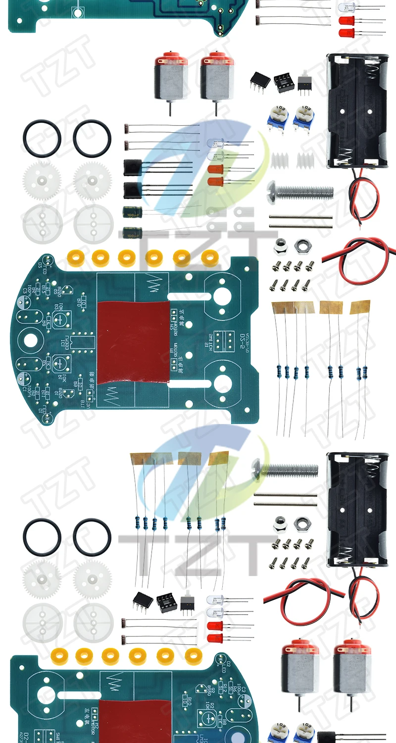 D2-5 DIY-Kit Intelligentes Linienfolge-Auto-Set mit DC-Motor, Elektronik-Bausatz, Smart Car Patrol Automobilteile DIYTZ – Detail 5