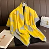 2024 New Silk Scarf Flower Color Matching Scarf Twill Silk Square Scarf 90cm Travel Sunscreen Shawl Headscarf Female 1