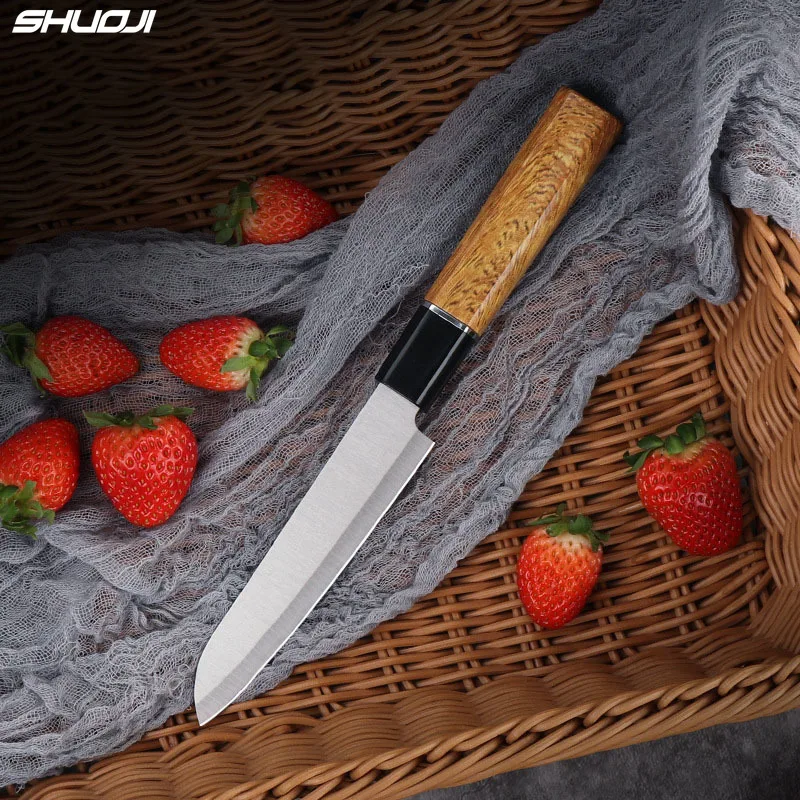 SHUOJI Black Kitchen Knife Sets 6 PCS Chef Slicing Bread Utility