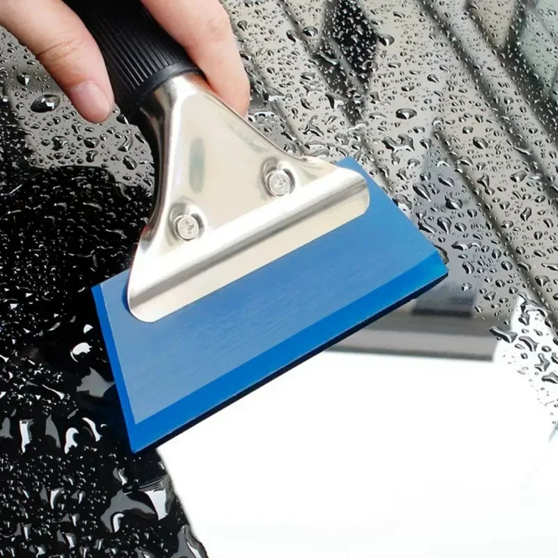 BlueMax Rubber Scraper Blades Shovel Handle Window Tint Glass Wash Cleaning Tool Carbon Film Wrapping Car Squeegee 1pc window cleaning tool