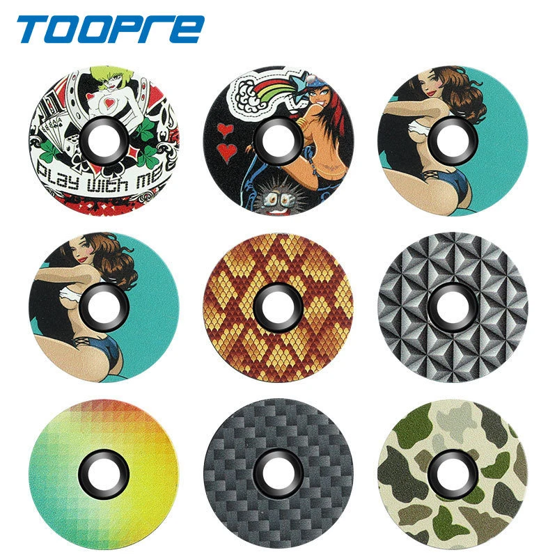 

TOOPRE 1/8 Aluminum Alloy Bicycle Headset Top Cap Threadless Stem Cover Road MTB Bike Stem Accessories Headset Top Cap Cover