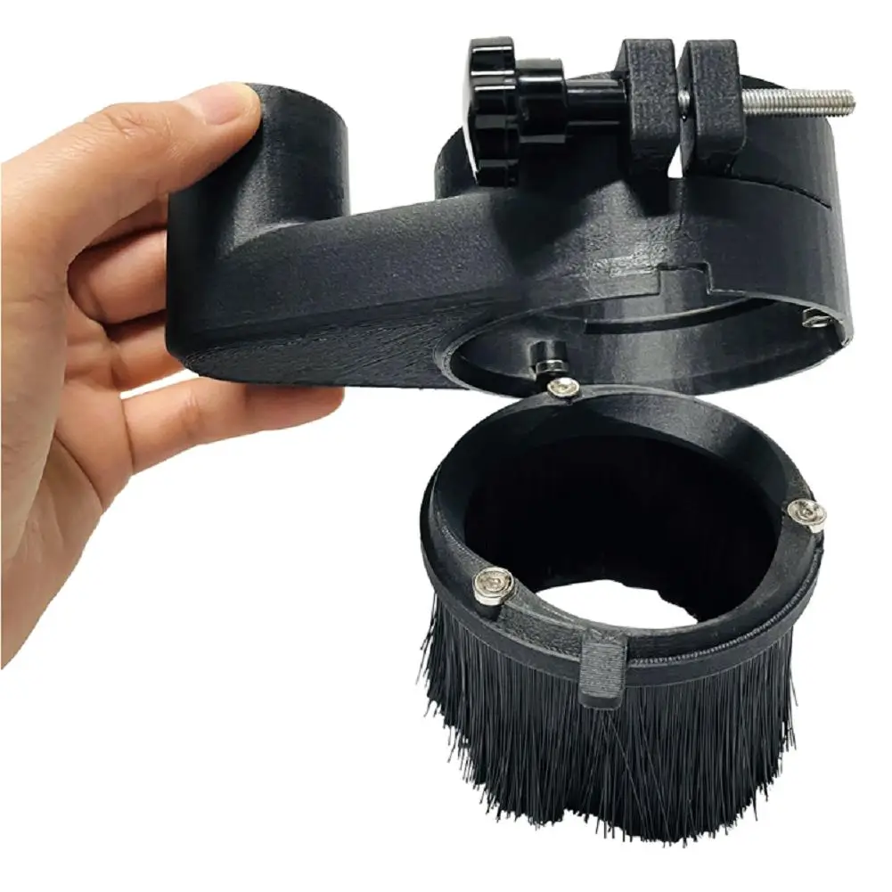 CNC Spindle Brush Dust Collector Cover – 52/65/80mm Diameter Options, Removable Bristles, 37mm Vacuum Port, For Engraving & Woodworking Machines (3018pro Etc.)