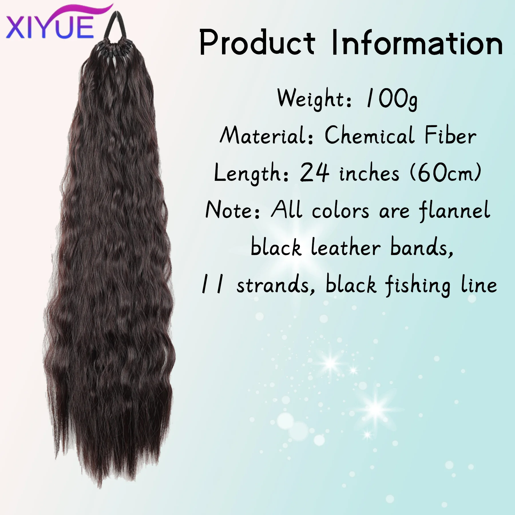 XIYUE Synthetic Long Fake Hair Pieces Ponytail Extensions Corn Curly High Temperature Fiber Hair Extension For Women