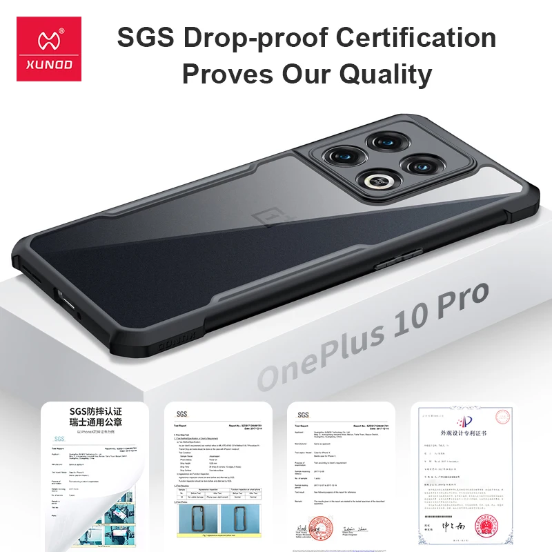 Xundd-Shockproof Transparent Bumper Case, Airbag Cover for OnePlus