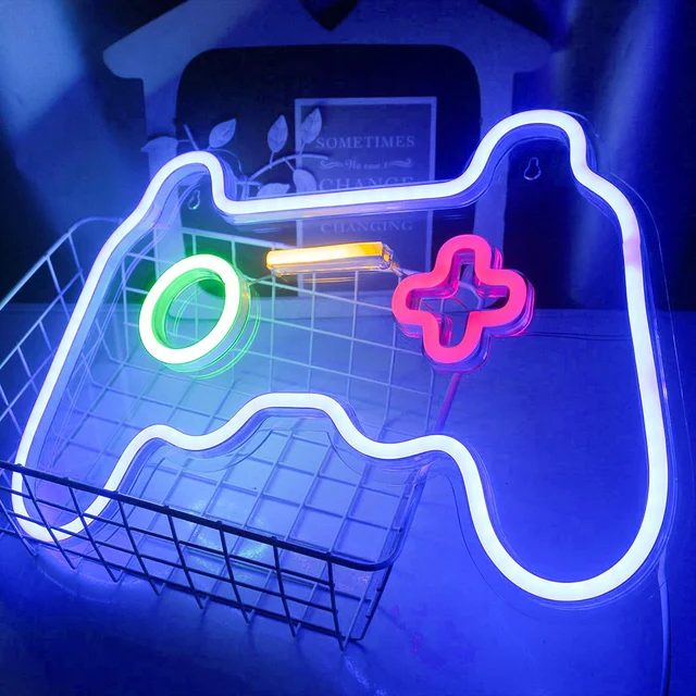 Upgrade your home decor with the Large Size USB LED Neon Sign Good Vibes Game Shaped Wall Light