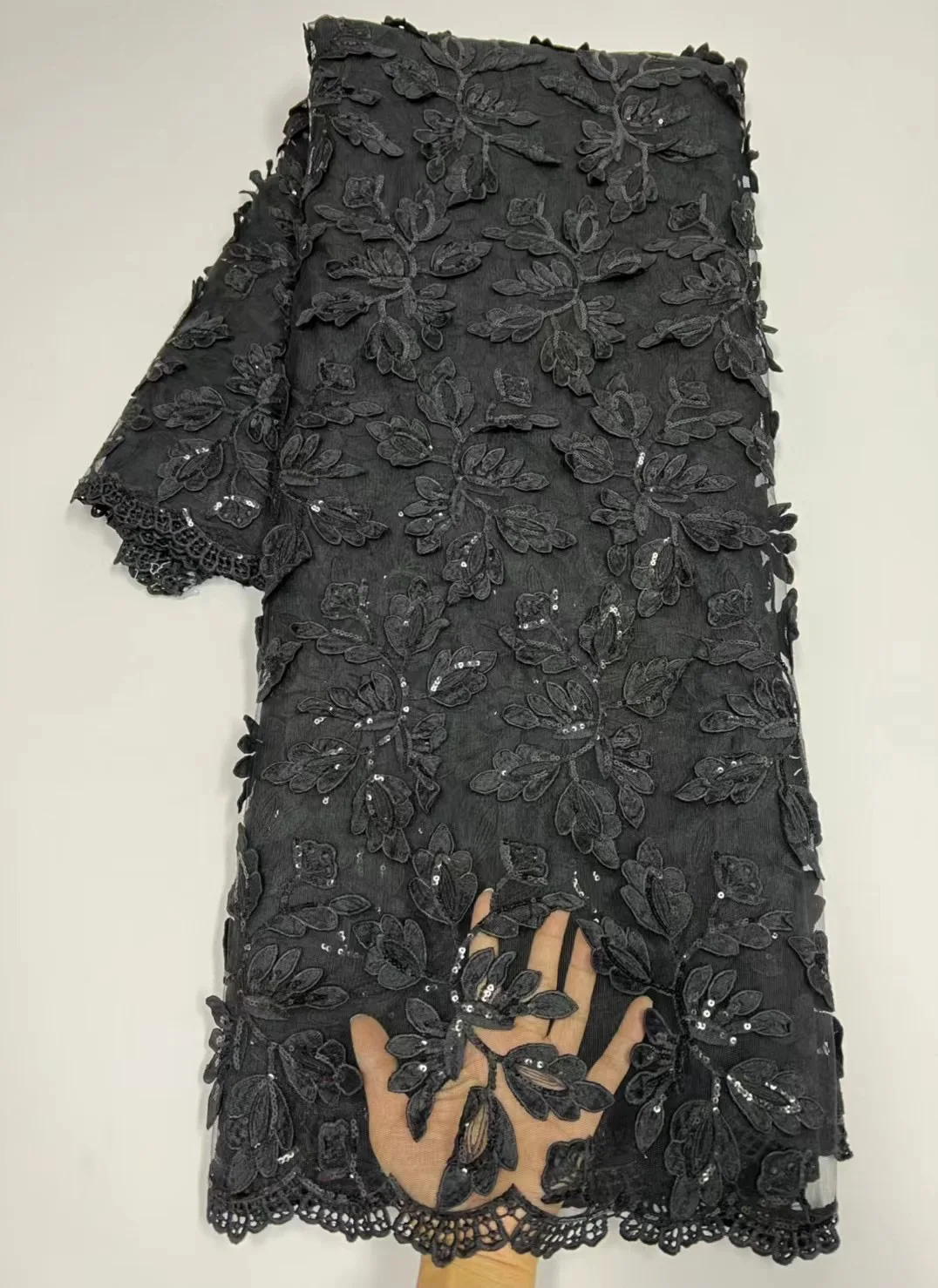 black-african-3d-lace-fabric-with-sequins-2022-high-quality-french-nigerian-lace-fabric-for-wedding-party-dress-sewing-kr22005