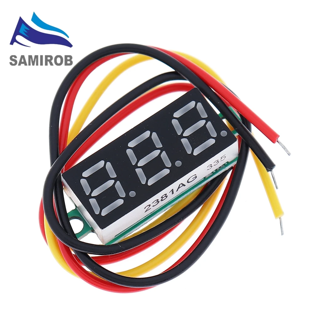 SAMIROB 0,28 Zoll 2 Drähte 3 Drähte 2,5 V-40 V Mini Digital Voltmeter Spannungsprüfer Messgerät Rot/Blau/Gelb/Grün LED-Bildschirmmesser – Detail 4