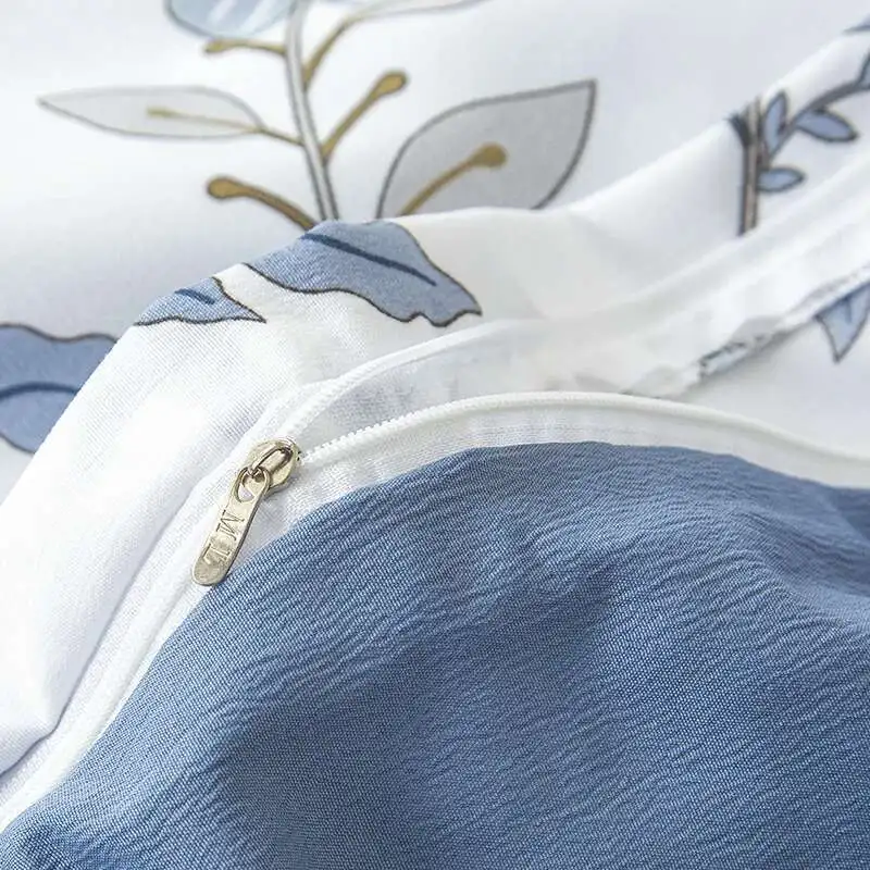 1PC Floral Washed Cotton Duvet Cover - Single/Queen/King Size Housse De Couette 이불커버 Funda Nórdica (No Pillowcase)