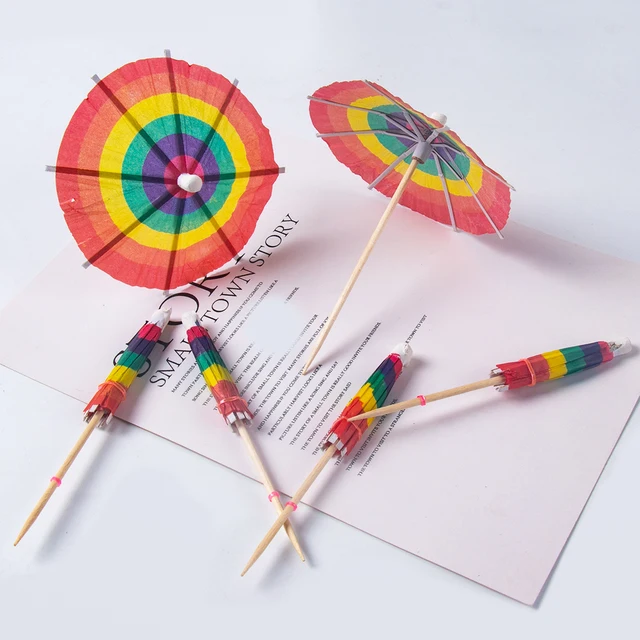 30 Pièces Parapluies à Cocktail En Bambou - 10 Cm (3,9 Pouces