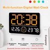 Large Digital Wall Clock Temp Date Week Humidity Display Alarm Clock Positive/Countdown 10 Brightness Adjustment Home LED Clocks 1