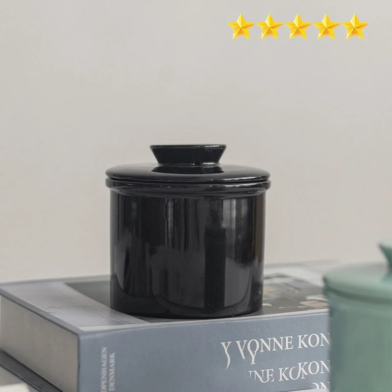 Ceramic Butter Box Western Style Cheese Butter Dish with Cover Set Household Yellow Oil Tank butter storage box ceramic sauce dishes