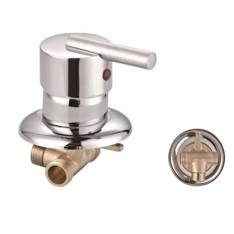 Wall Mounted 2 Inlet 1 Outlet Hot & Cold Mixing Valve Switch Shower Room Mixer Faucet Separate Bathroom Brass Shower Faucet