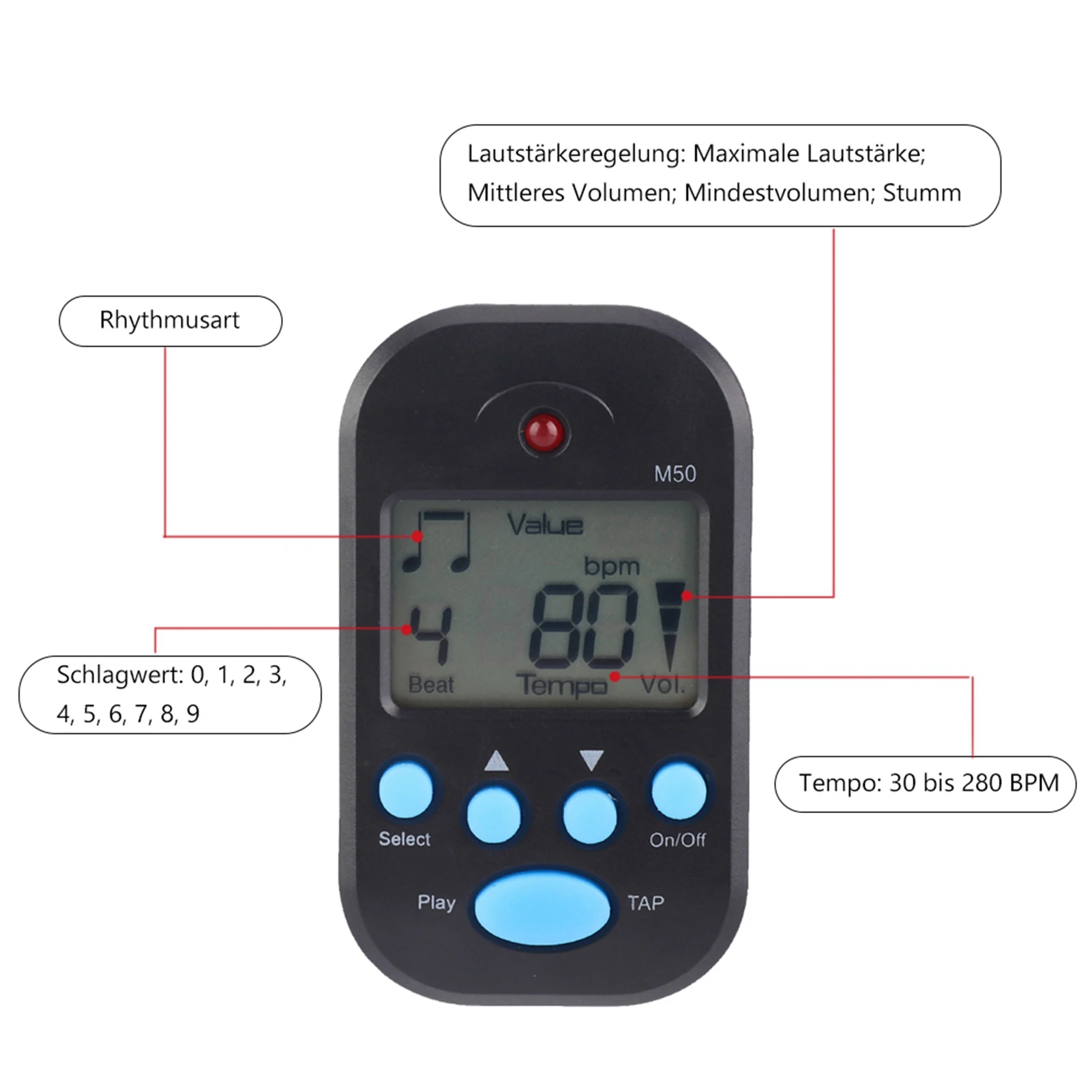 Mini Metronome Professional Clip-On LCD Digital Rhythm Metronome For Guitar Violin Bass Stringed Instrument Accessories