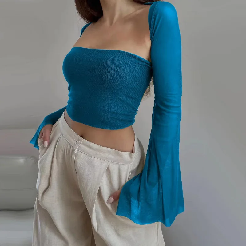 mame Lamé Jersey Cropped Sheer Top ベージュ MM24SS-JS055BE-04