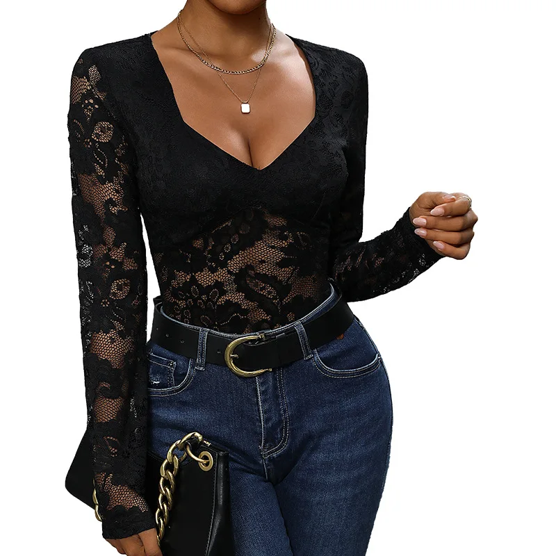 Sexy Long-sleeved Onesie Polyester Women Jumpsuit Roupas Femininas Sexy Ropa De Mujer Rompers For Women