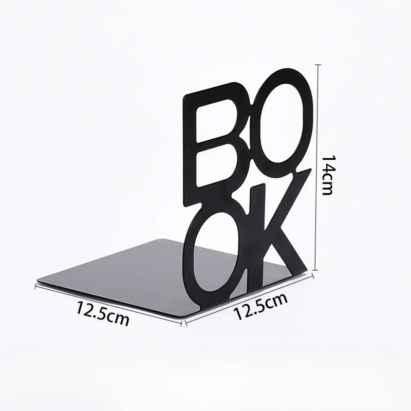 1Pcs Bookend Book Stand Support Sample Bookend Iron Desktop Art Non Slip Rack Shelf Holder School Stationery Office Accessories book organizer,book holder,book stand,book terminal