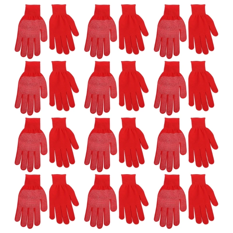 12 Pair Dotted Nylon Work Gloves Single Sided Dotted Working Gloves with Grip G99D 2