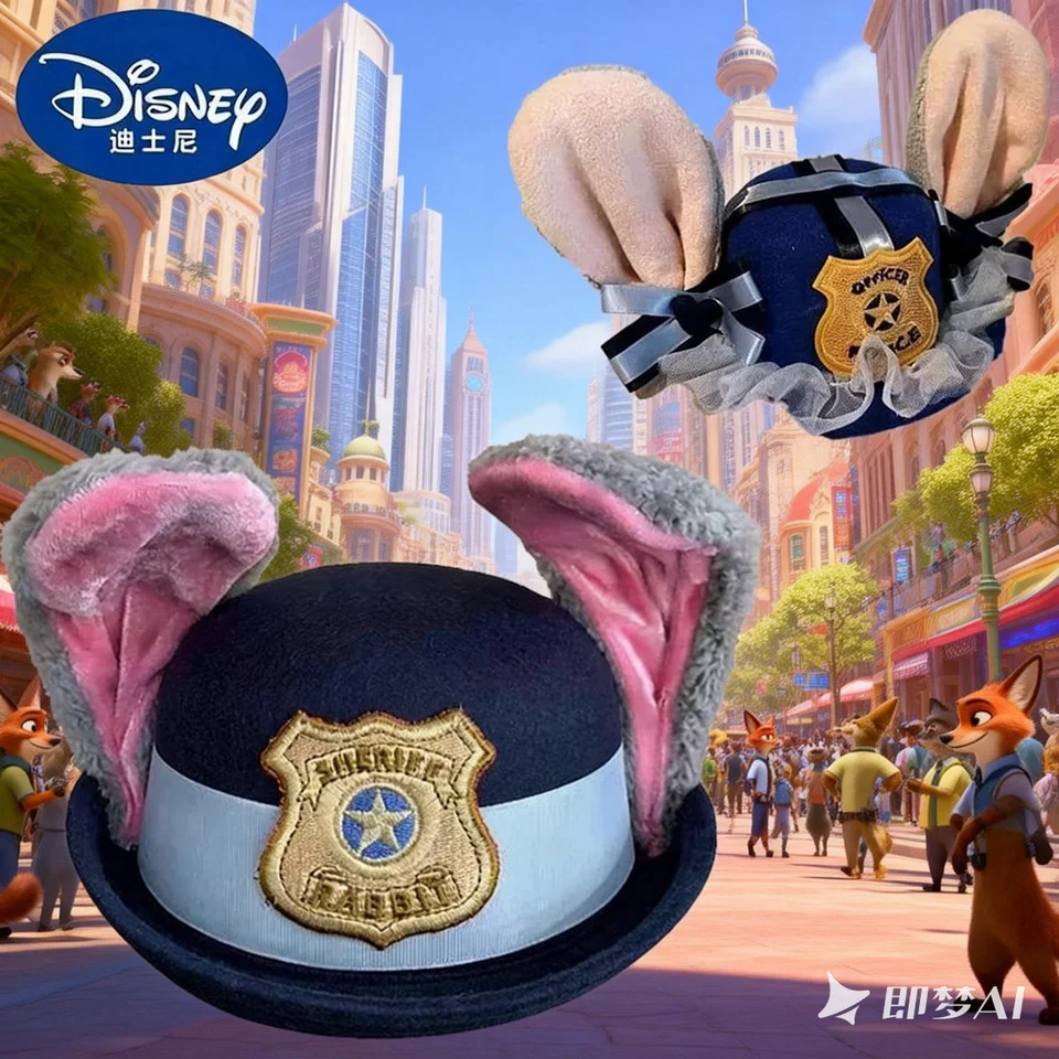 Disney Cute Judy Hat Rabbit Bowler Zootopia Police Officer