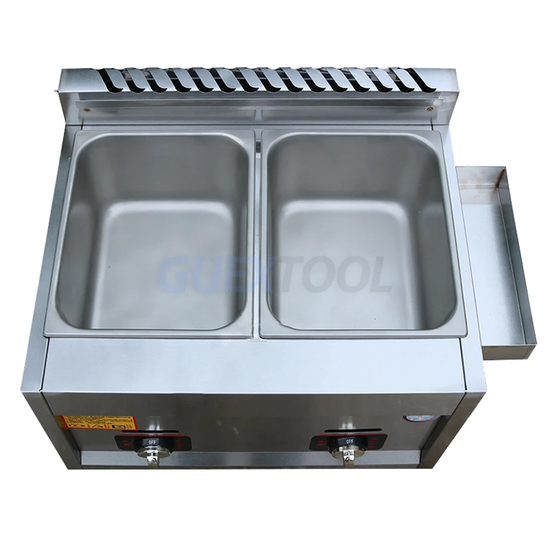 Commercial Gas Fryer Freidora de aire Energy Saving Double Cylinder Deep Fryer Stainless Steel French Fries Frying Machine 5