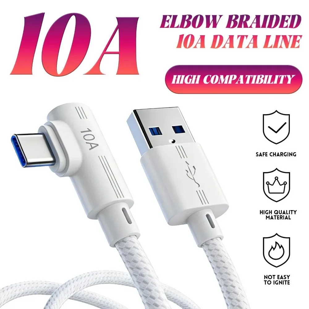 Super Fast Charging 90° Elbow USB-C Data Cable - Multiple Lengths Available