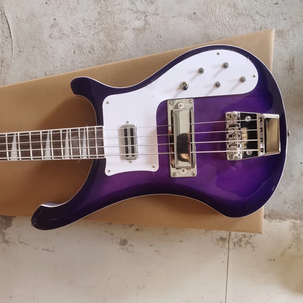 

Высококачественная электрическая гитара Rickecker 4003, фиолетовый корпус, 4-струнная бас-гитара