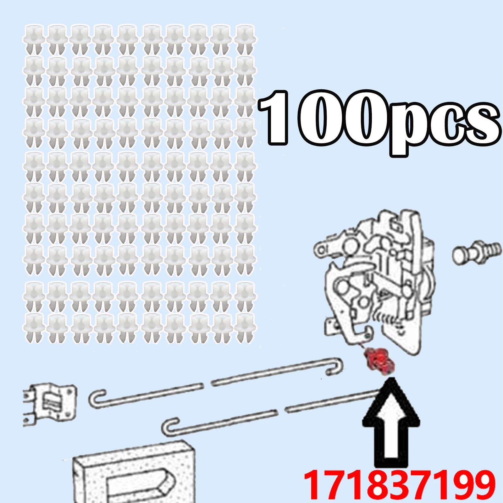 

100X Door Lock Rod Conector Linkage Clips For VW PASSAT B1 B3 B4 GOLF Van Front Rear Interior Latch Catch Repair Clamp Fastener