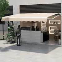 10 Ft x 8.2ft retractable awning, aluminum patio awning, outdoor manual retractable awning 1