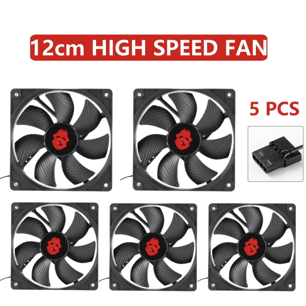 kalv have stemme 5pcs 4 Pin 12v Cpu Pc Computer Case Fan 3000rpm High Speed Dual Ball  Bearing Cooling Fan Heatsink Laptop Fans Accessories 120mm - Pc Components  Cooling & Tools - AliExpress