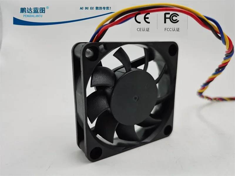 Chassis Cooling Fan 60*60*15MM 12V 6cm Double Ball Bearing Mute PWM Temperature Control Four-Wire