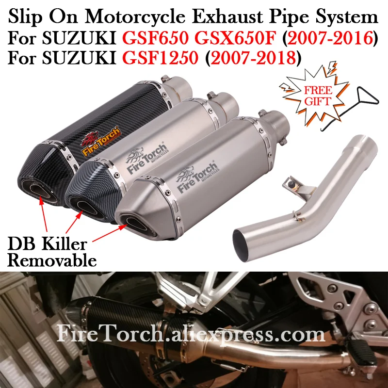 

Motorcycle Exhaust System Muffler DB Killer Escape Moto Pipe For SUZUKI GSF650 GSF1250 GSX650F GSF 650 1250 GSX 650F 2007 - 2018