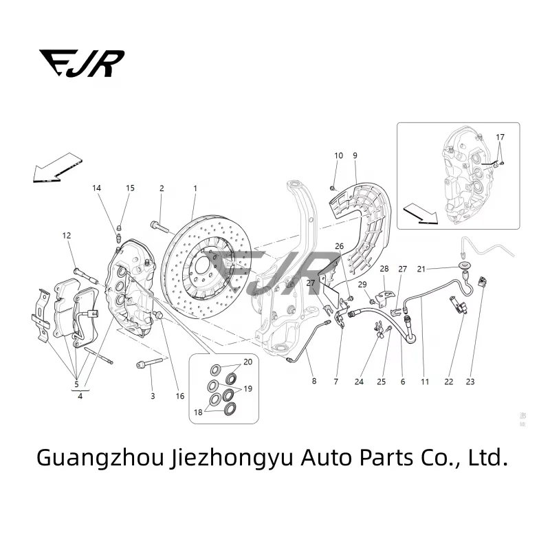 for Maserati Ghibli Quattroporte cars accessories High Quality Front Brake Disc 670030935