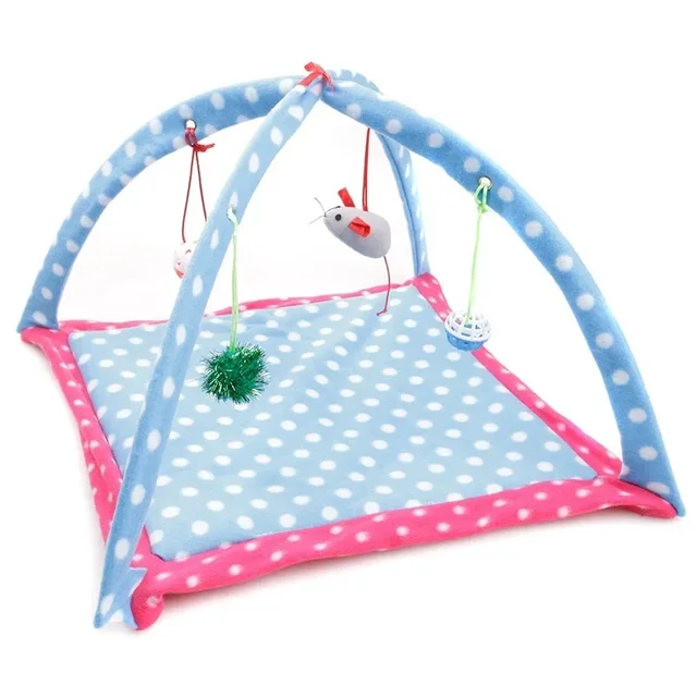 Cat Toys Portable Cat Tent Funny Pet Toys Mobile Activity Pets Play Bed Toys Cat Play Mat Blanket House Foldable Kitten Tents 3