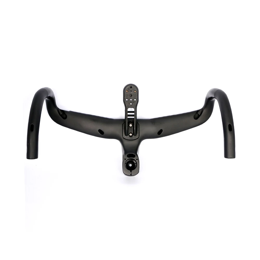 Integrated Road Handlebar with Computer Mount, Carbon Fiber Road Bicycle, 1:1 Full Internal Routing Cable