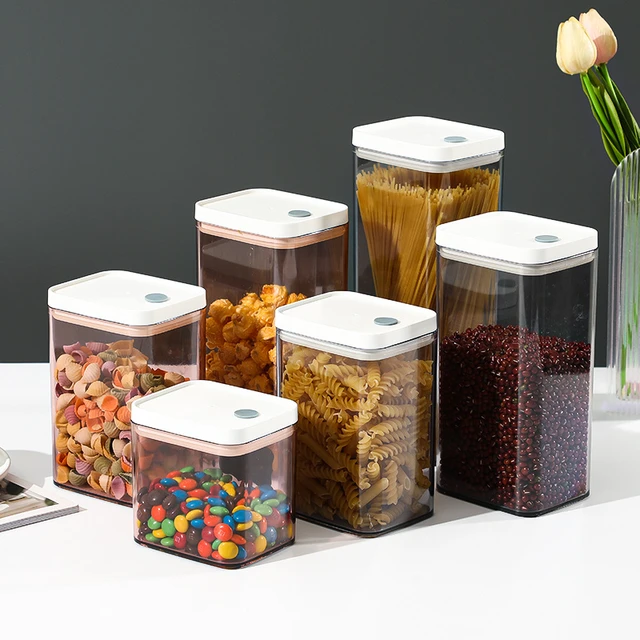 Food Storage Pots Kitchen Utensils Storage Glass Jar With Lid Spice Jars  Set Plastic Container Organizer Home Organization - AliExpress