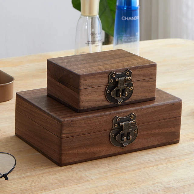 Dark Walnut Wood Cigar Accessories Organizer