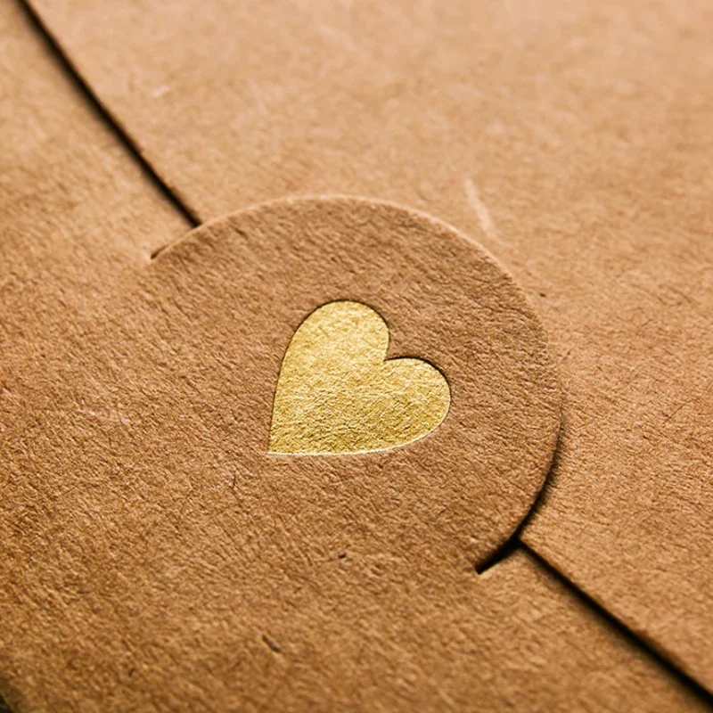 50PCS Gold Heart Candy Kraft Pearlpaper Small Envelope DIY Colorful Greeting Card Cover Scrapbooking Gift 10*7CM