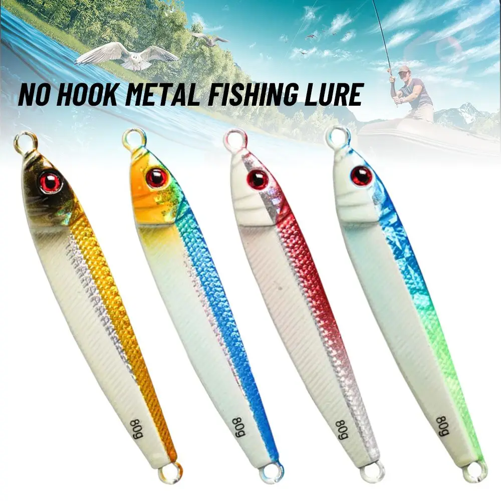 

80g 110mm Metal Fishing Lure No Hook Jig Bait Lead Alloy Wire Bait Swimbait Jigging Wobbler Artificial Lure Sea Fishing Tackle