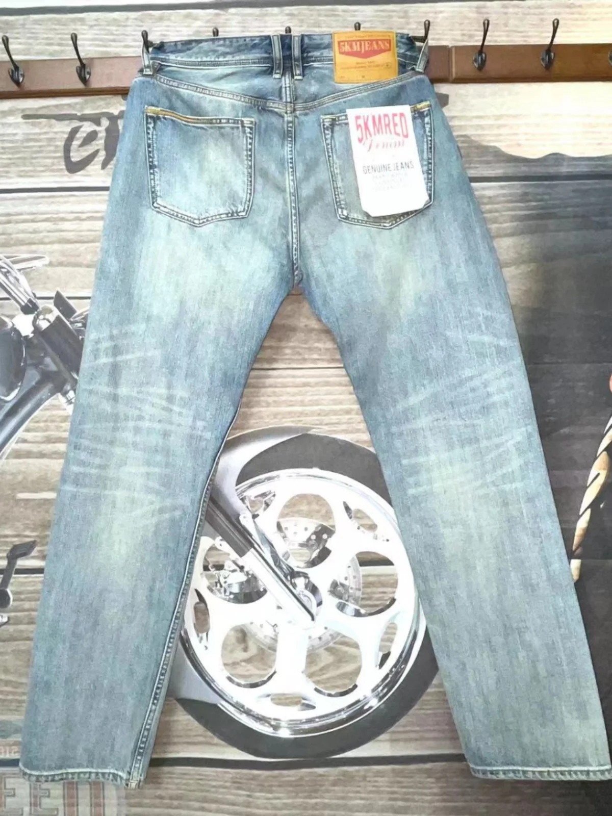 11oz 100% Cotton Washed Red Selvedge Denim Jeans for Men High Quality Light Blue Tapered Straight Pants 2024 Summer Vintage 512 5
