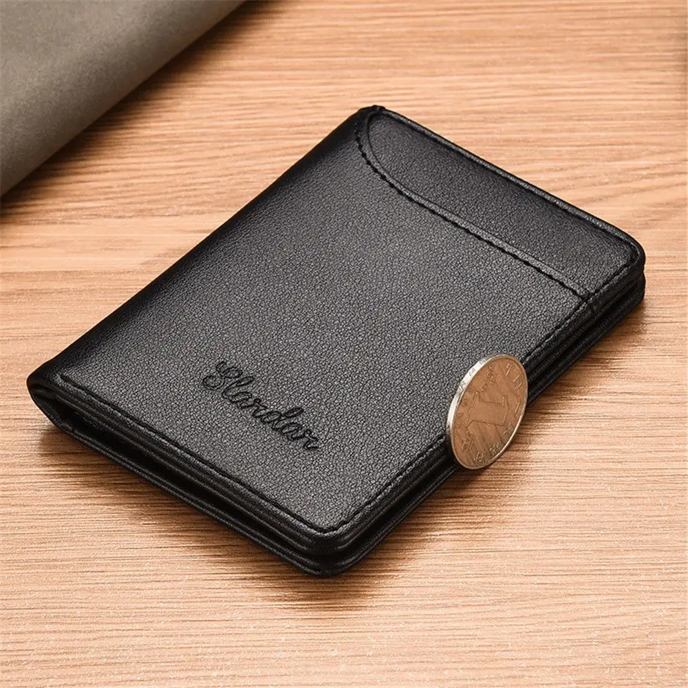 1Pc Neue Super Slim Weiche Brieftasche PU Leder Mini Kreditkarte Geldbörse Karte Halter Männer Brieftasche Dünne Kleine kurze Haut Brieftaschen – Detail 5